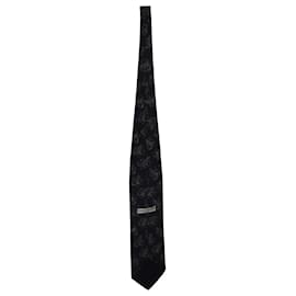 Giorgio Armani-Giorgio Armani Printed Tie in Black Silk -Black