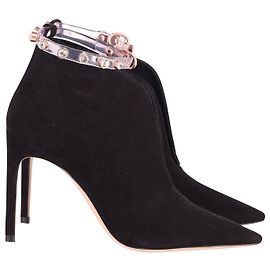 Sophia Webster Studded High Heel Ankle Boots in Black Suede  Black