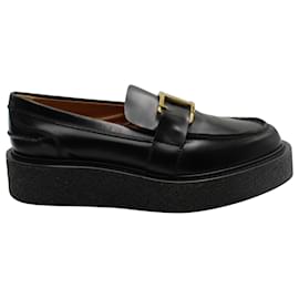 Tod's-Tod's Timeless Platform Loafers in Black Leather-Black