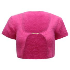 Jacquemus Neve Kurz geschnittenes Strickoberteil aus rosafarbenem Polyamid Pink
