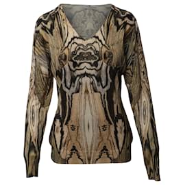 Alexander Mcqueen-Alexander McQueen Bedruckter Pullover aus mehrfarbiger Seide-Andere