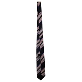 Balmain-Balmain Gestreifte Krawatte aus mehrfarbiger Seide-Andere