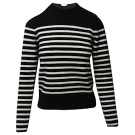 Sandro-Sandro Paris Gestreifter Pullover aus schwarzer und weißer Wolle-Mehrfarben