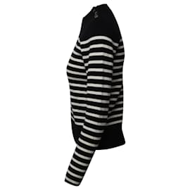 Sandro-Sandro Paris Sweater Listrado em Lã Preto e Branco-Multicor