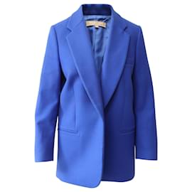 Michael Kors-Blazer de peito simples Michael Kors em lã azul-Azul