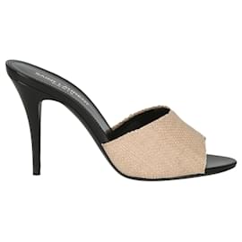 Saint Laurent-LA 16 Raffia mules-Black