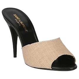 Saint Laurent-LA 16 Raffia mules-Black