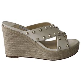 Jimmy Choo Dovina 100 Cunha em couro branco Branco
