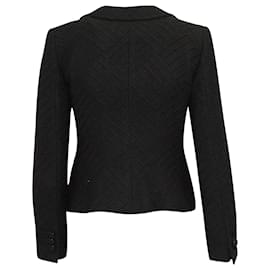 Emporio Armani-Blazer à simple boutonnage Emporio Armani en laine vierge noire-Noir