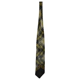 Versace-Gianni Versace Checkered Print Tie in Multicolor Silk-Other