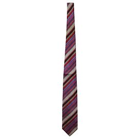 Cravatta Versace Rigata in Seta Multicolor Altro