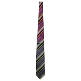 Versace-Versace Striped Tie in Multicolor Silk -Other