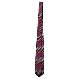Versace-Versace Striped Tie in Multicolor Silk-Other