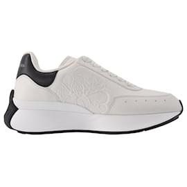 Alexander Mcqueen-Sneakers aus schwarzem und weißem Leder-Mehrfarben