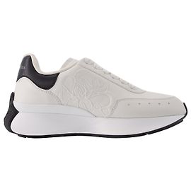 Alexander Mcqueen Baskets en Cuir Noir & Blanc Multicolore