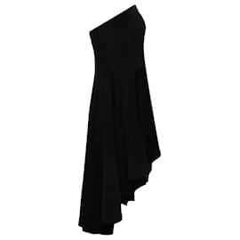 Y3-Y-3 Yohji Yamamoto High-Low Hem Tube Dress in Black Polyamide-Black
