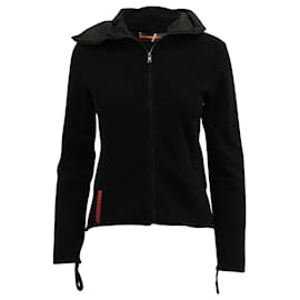 Prada-Prada Hooded Jacket in Black Polyester-Black