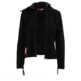 Prada-Prada Hooded Jacket in Black Polyester-Black