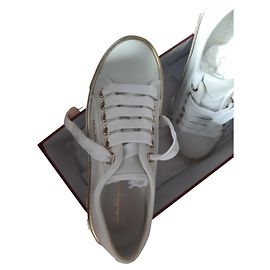 Baskets Salvatore Ferragamo en cuir blanc Blanc