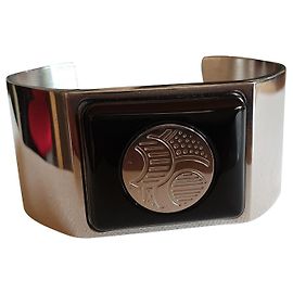 Autre Marque manguito de prata 925 e onyx Preto Prata