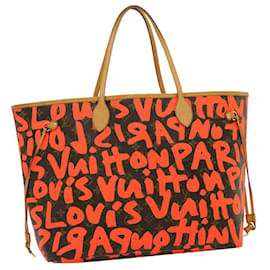 Louis Vuitton-LOUIS VUITTON Monogram Graffiti Neverfull GM Tote Bag Orange M93702 Auth pt3280-Other,Orange