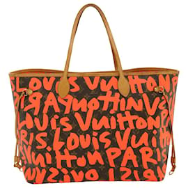 Louis Vuitton-LOUIS VUITTON Monogram Graffiti Neverfull GM Tote Bag Orange M93702 Auth pt3280-Other,Orange