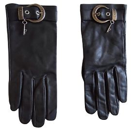 Christian Dior CD-Handschuhe Schwarz