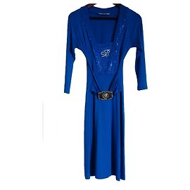 ROBE DE COCKTAIL RARE BLUMARINE Bleu