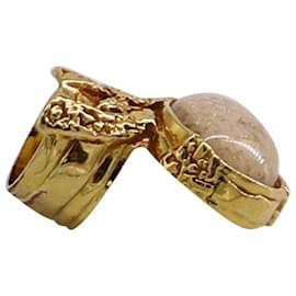 Saint Laurent-Saint Laurent Arty Ring in Gold Metal-Golden