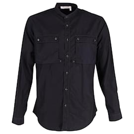 Yves Saint Laurent-Yves Saint Laurent Shirt with Pockets in Black Cotton-Black