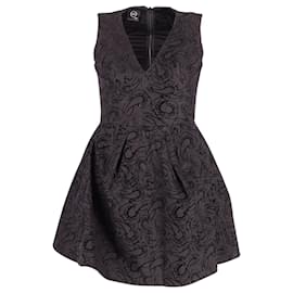 Alexander Mcqueen-McQ Alexander McQueen Minivestido Paisley en Algodón Negro-Negro