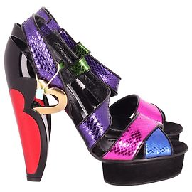 Sandali Marc Jacobs Colour Block Cuore Platform Tacco In Pelle Multicolor Altro Stampa python