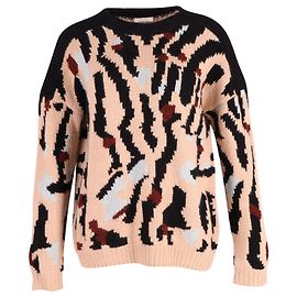 Chloé Chloe Bedruckter Grobstrickpullover aus mehrfarbigem Kaschmir Andere Python drucken