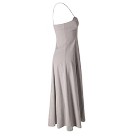 Autre Marque-Mara Hoffman Sleeveless Front Zip Midi Dress in Grey Hemp-Grey