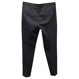 Brunello Cucinelli-Brunello Cucinelli Pantalon Bordure Perlée en Laine Noire-Noir