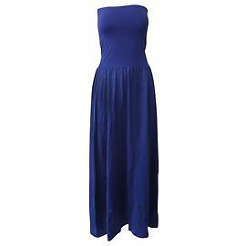 Vestido Eres Ankara Maxi em Acrílico Azul Azul