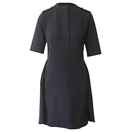 Céline-Celine Phoebe Philo Military Dress in Black Triacetate-Black