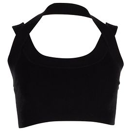 Top corto con cinturino foderato Alexander Wang in viscosa nera Nero