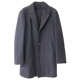 Jil Sander Oversized Coat in Navy Blue Wool Blue