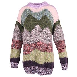 Baum Und Pferdgarten Pull oversize « Wonderland » tricoté à la main en mohair multicolore Autre