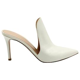 Gianvito Rossi-Gianvito Rossi High Heel Mules in White Patent Leather-White