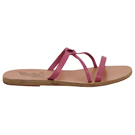 Ancient Greek Sandals-Ancient Greek Sandals Spetses Sandalias planas con nudo en cuero rosa-Rosa