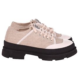 Baskets Ganni Natural Hybrid en Toile Beige Beige