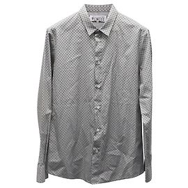 Maison Martin Margiela Camicia a maniche lunghe in cotone grigio con stampa a pois Maison Margiela Grigio