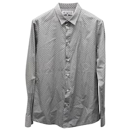 Maison Martin Margiela-Maison Margiela Polka Dot Print Long Sleeve Shirt in Grey Cotton-Grey