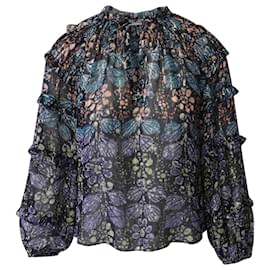 Ulla Johnson-Ulla Johnson Isadora Printed Blouse in Multicolor Silk-Other
