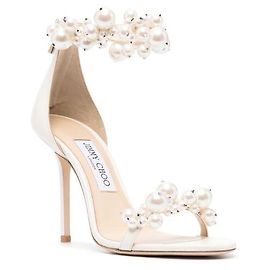 Sandálias Jimmy Choo Maisel 100mm com pérolas couro branco Branco