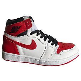 Nike Air Jordan 1 Retro High OG Heritage Baskets en Cuir Blanc Blanc