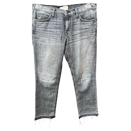 Current\/elliott Jeans taille haute gris clair-blanc motif l\u00e9opard Mode Jeans Jeans taille haute Current/elliott 