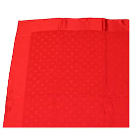 Louis Vuitton-LOUIS VUITTON Monogram Scarf Silk Red LV Auth 30361-Red